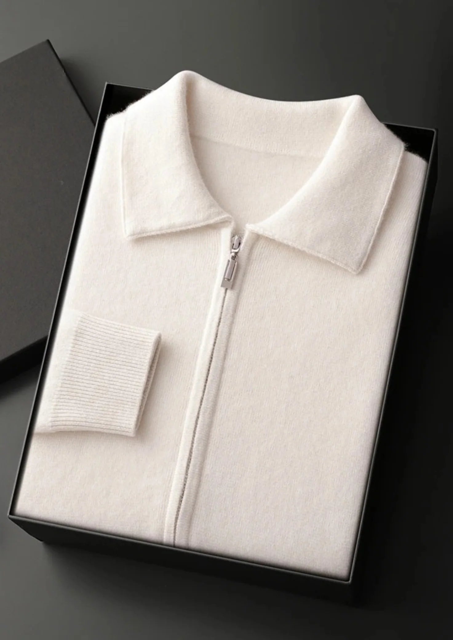 ZIP POLO CASHMERE CARDIGAN - MAISON & MORN